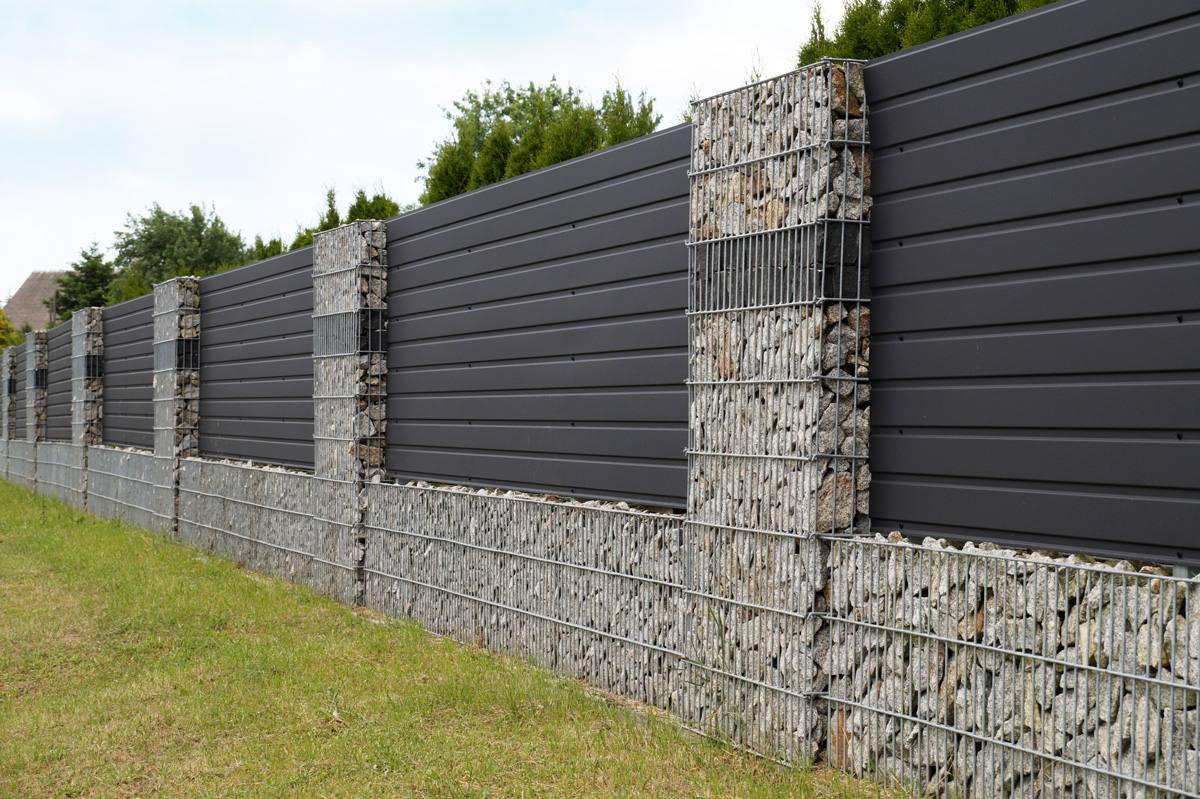 Clôture gabion décorative